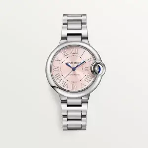 Cartier Ballon Bleu Pink Dial Stainless Steel Watches | Master Copy Watches