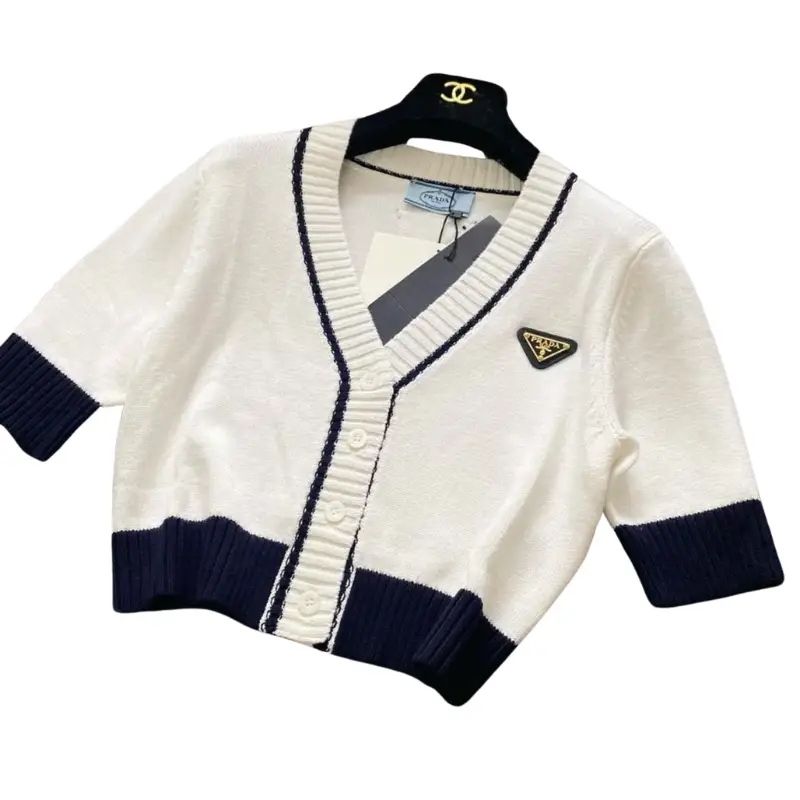 PRADA Cropped Cotton Cardigan PRADA Cropped Cotton Cardigan