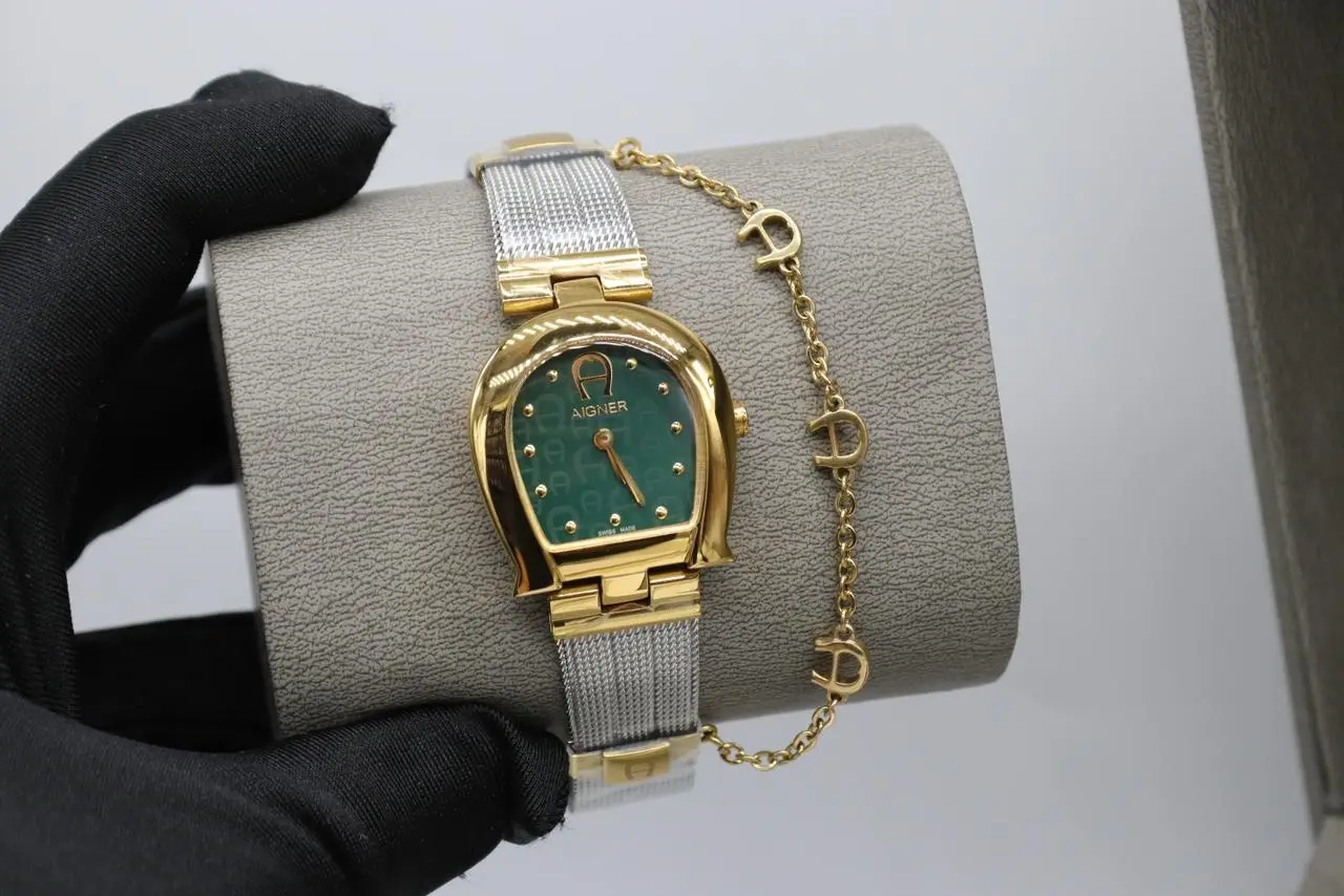 Aigner Green Mother of Pearl Two-Tone Watch Aigner Green Mother of Pearl Two-Tone Watch