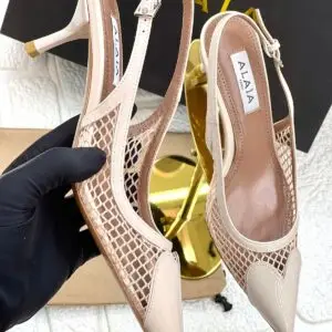 ALAIA Le Coeur Mesh Slingback Pump