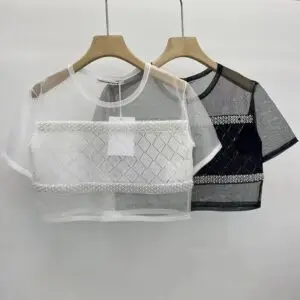 ALEXANDER WANG Sheer Mesh Crop Top
