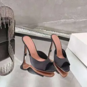 Amina Muaddi Crystal-Embellished Stiletto Heels