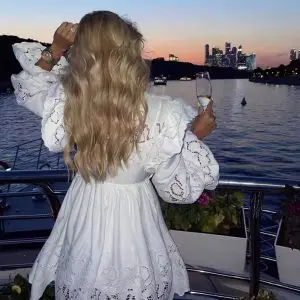 CELINE Embroidered Linen Mini Dress