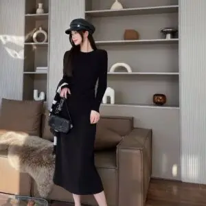 CELINE Long Sleeve Bodycon Dress