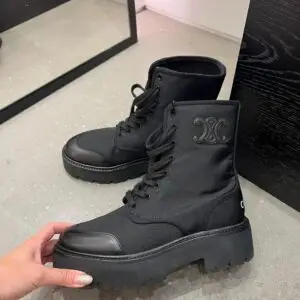 Celine Bulky Lace Up Boot in Leather