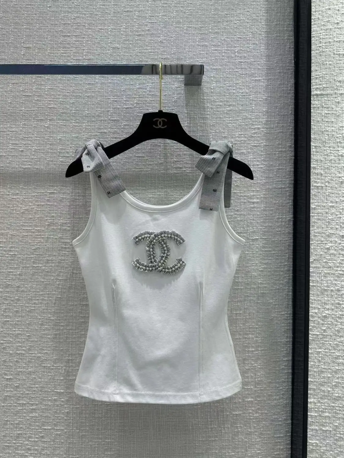 CHANEL Signature Logo Cotton Jersey Tank Top CHANEL Signature Logo Cotton Jersey Tank Top