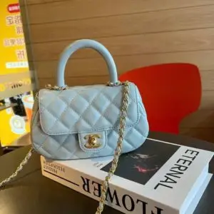 CHANEL Iridescent Quilted Lambskin Top Handle Bag