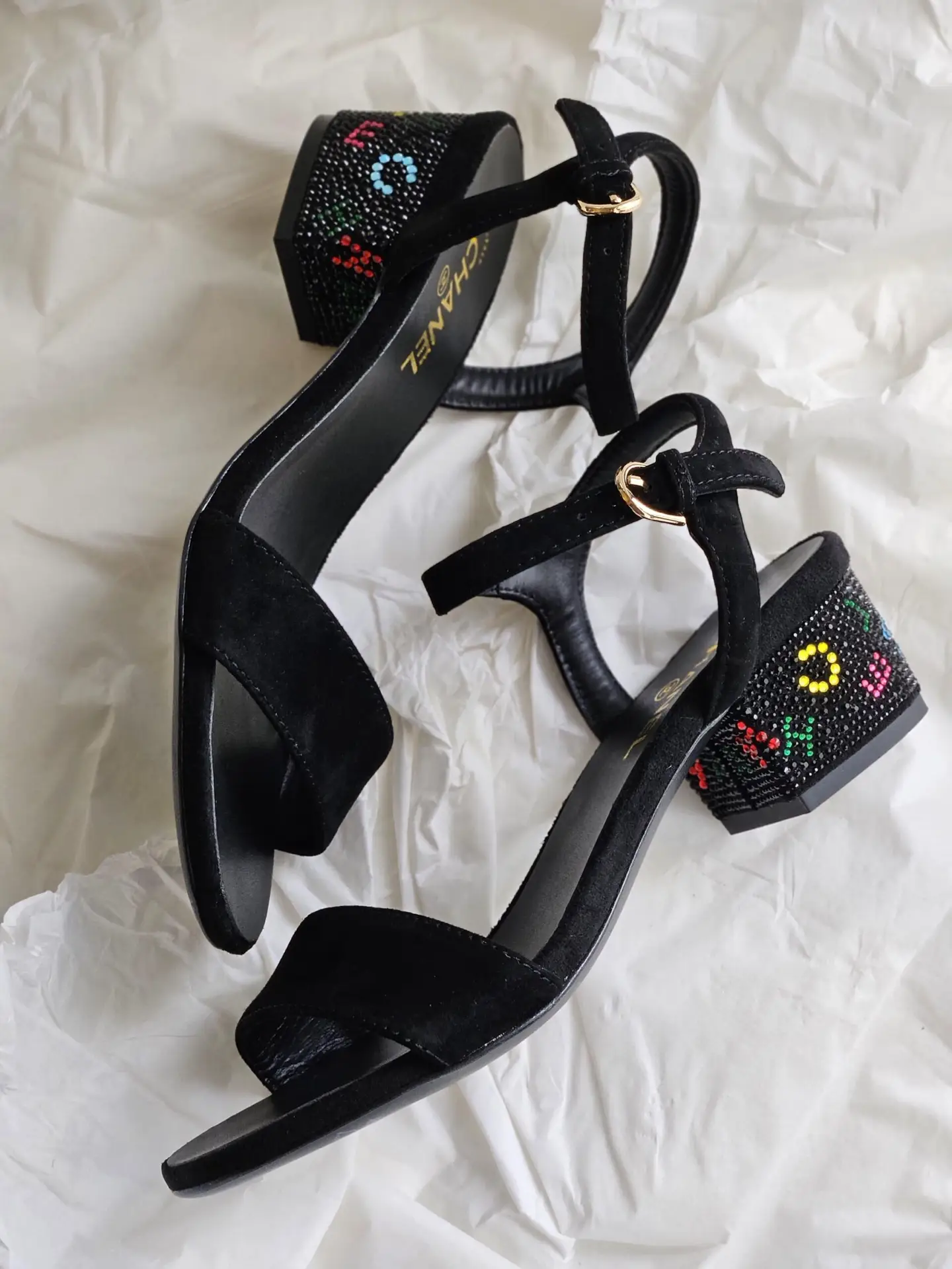 CHANEL Coco Mark Rhinestone Sandals CHANEL Coco Mark Rhinestone Sandals