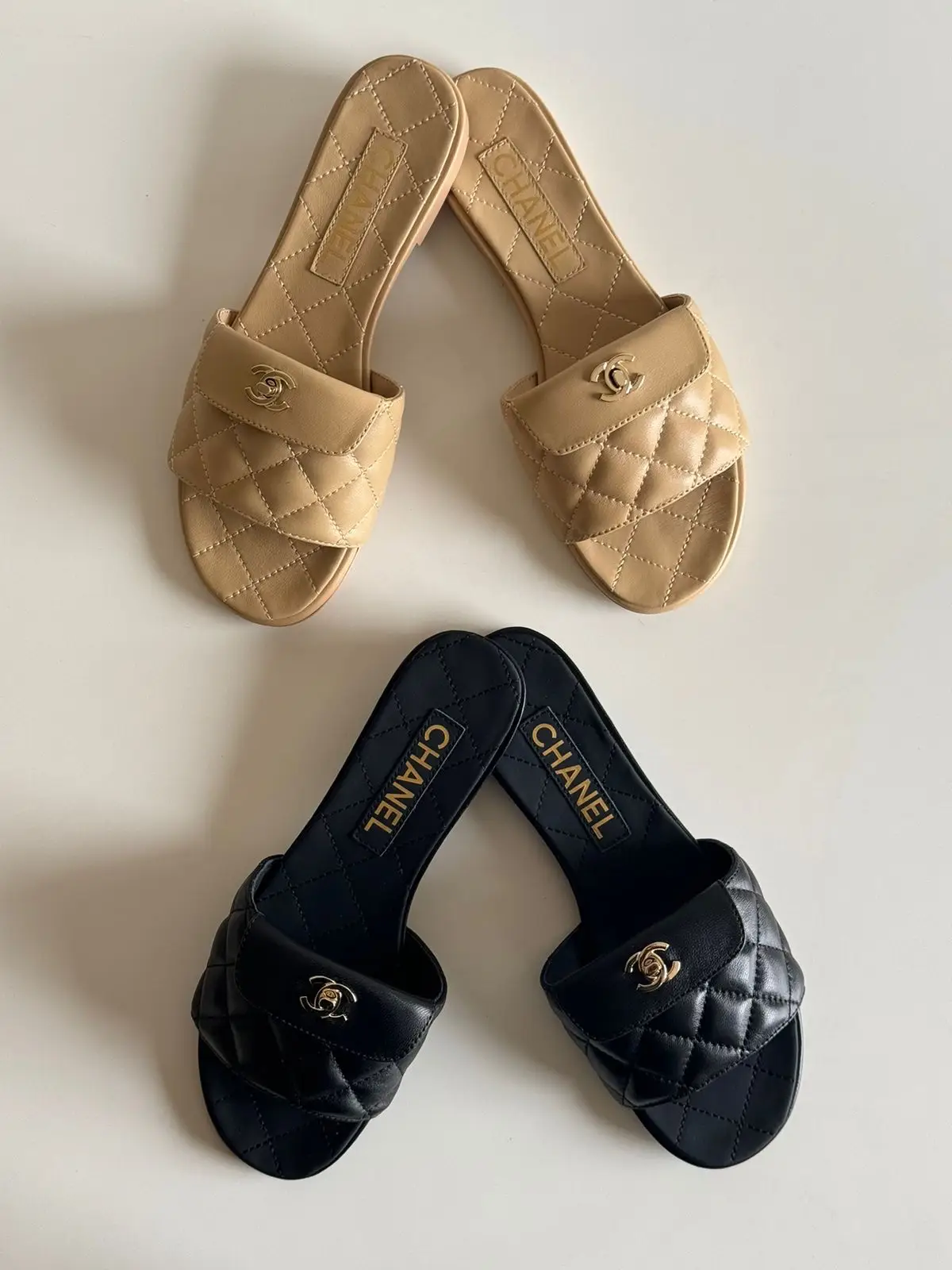 CHANEL Leather CC Logo Mules CHANEL Leather CC Logo Mules