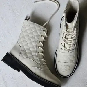 CHANEL Caviar Leather Ankle Boots