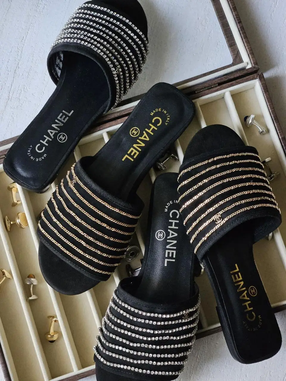 CHANEL Quilted Lambskin Slippers CHANEL Quilted Lambskin Slippers