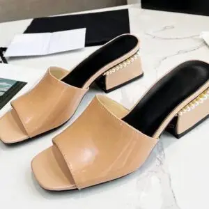 CHANEL Shiny Goatskin Pearl Mule