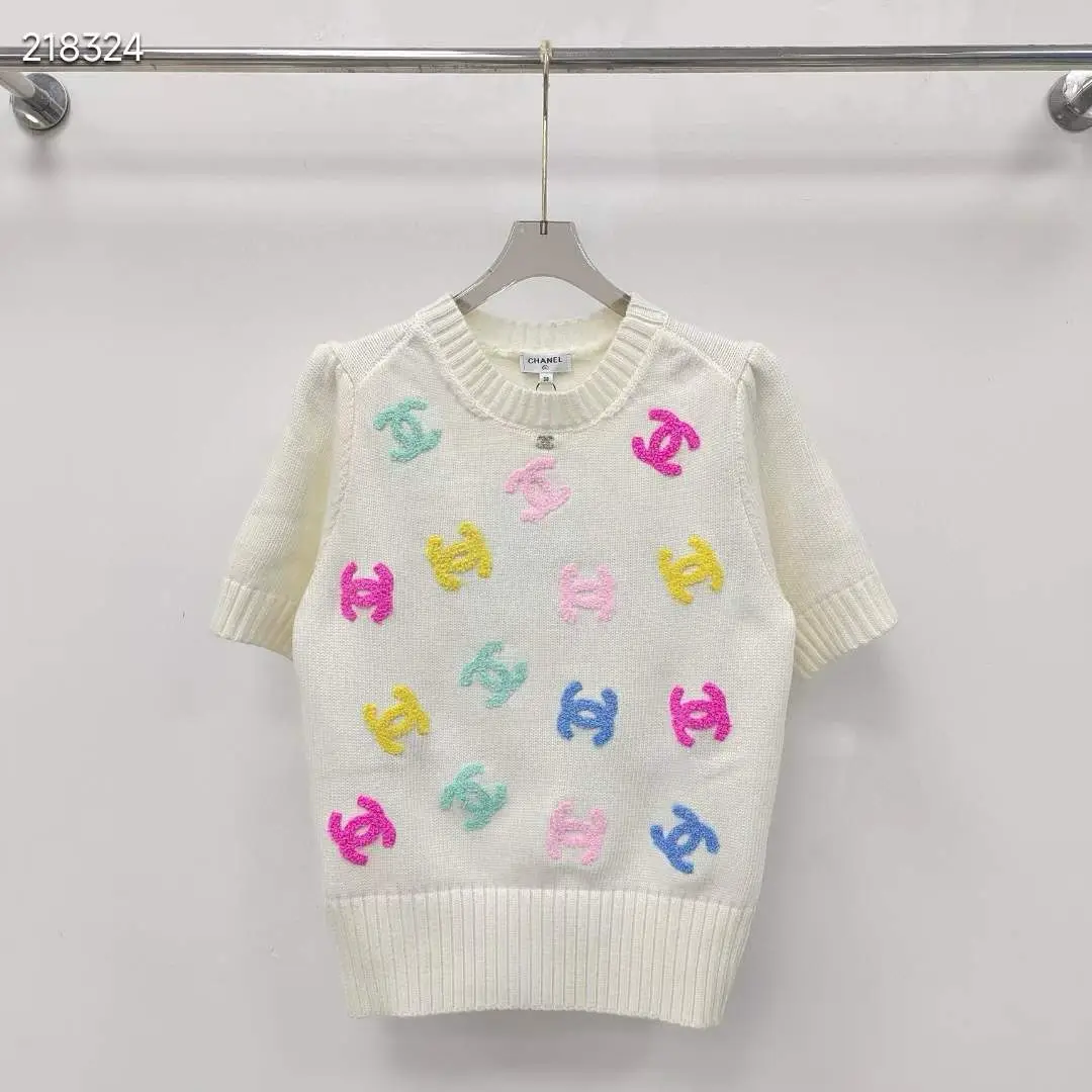 CHANEL Iconic Logo Cashmere Silk Sweater CHANEL Iconic Logo Cashmere Silk Sweater