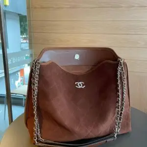 CHANEL Suede French Riviera Hobo Bag