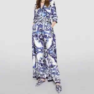 DOLCE & GABBANA Majolica-Print Twill Shirt Dress