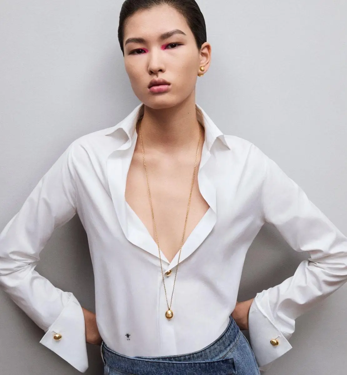 DIOR Loose Fit White Shirt for Women DIOR Loose Fit White Shirt for Women