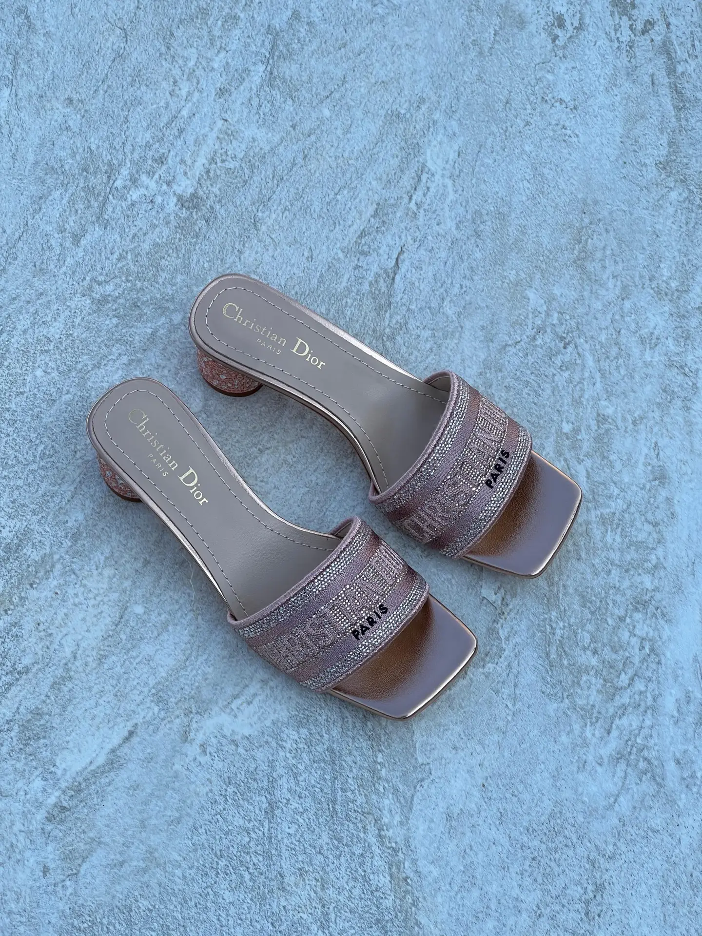 DIOR Dway Heeled Slide in Natural Raffia DIOR Dway Heeled Slide in Natural Raffia