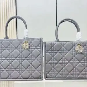 Dior Lady Medium Bag in Gray Pearl
