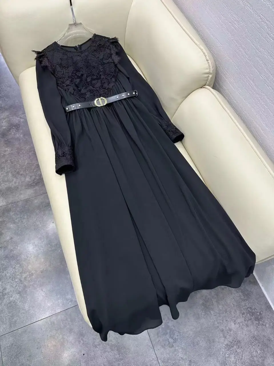 DIOR-Inspired Embroidered Georgette Gown DIOR-Inspired Embroidered Georgette Gown