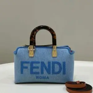FENDI Mini Denim Peekaboo Handbag