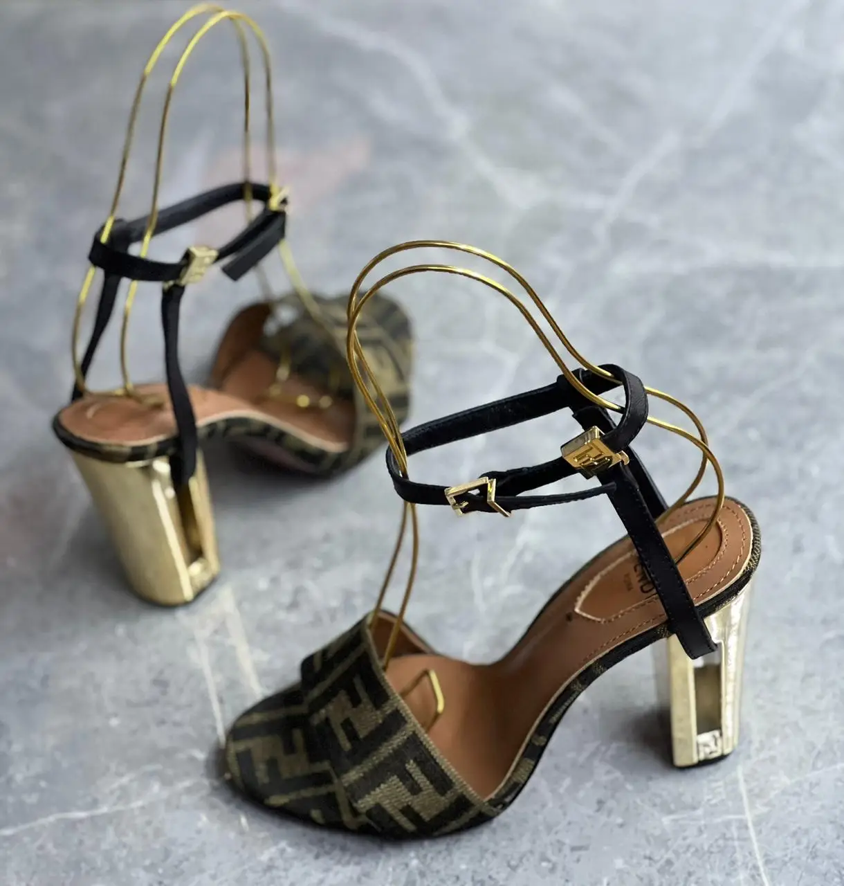 FENDI Zucca Monogram Heeled Sandals FENDI Zucca Monogram Heeled Sandals