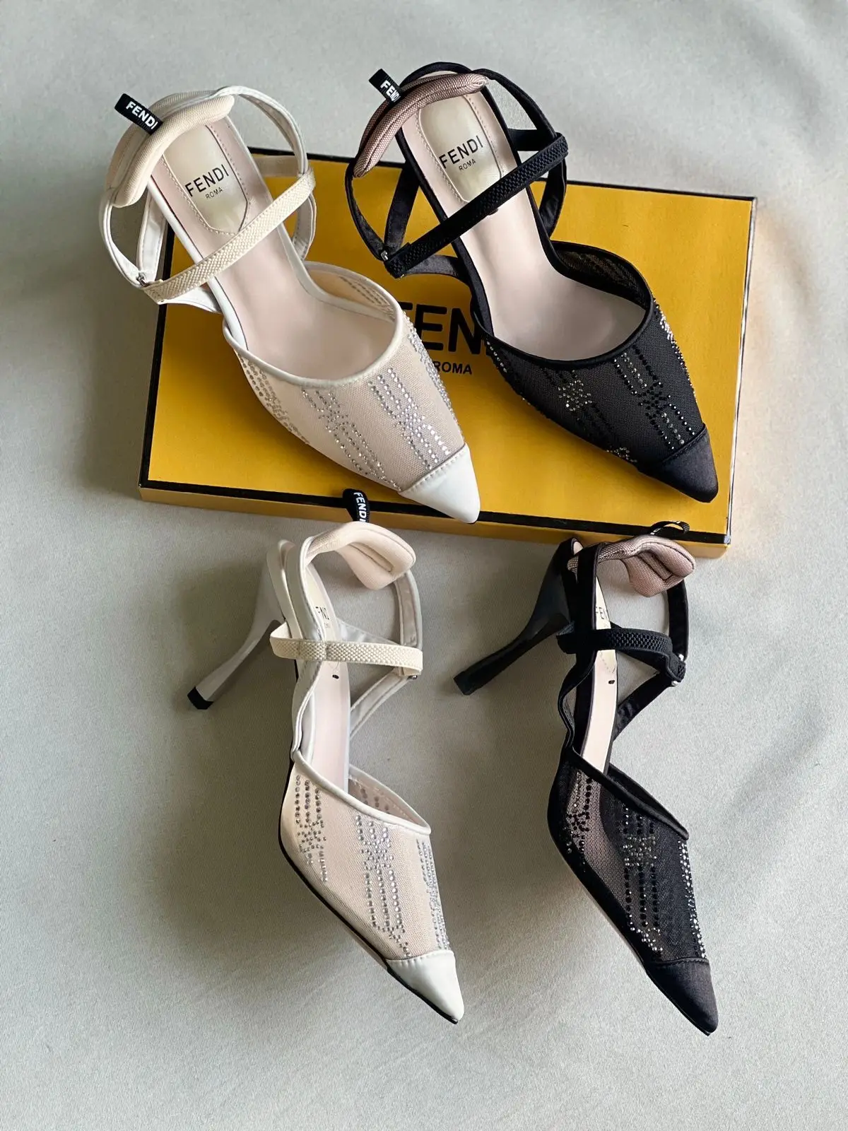 FENDI Colibri Mesh Slingback Heels FENDI Colibri Mesh Slingback Heels