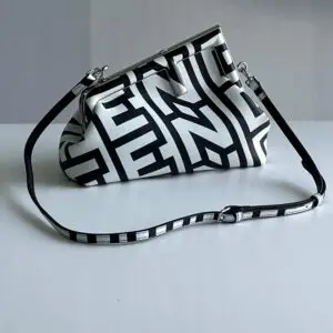 FENDI Python Studded Horsebit Clutch