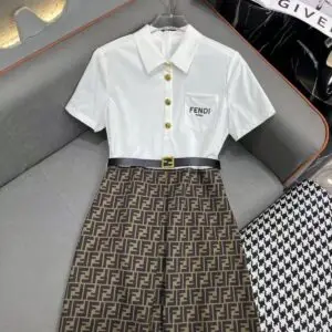 Fendi Kids FF-Print Striped Dress