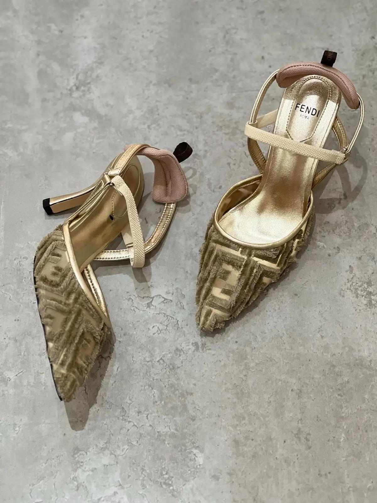 Fendi Golden Premium Pencil Heel Fendi Golden Premium Pencil Heel