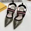FENDI Pointed Toe Stiletto Heel Sandals