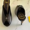 FENDI Roma Black Leather Mules