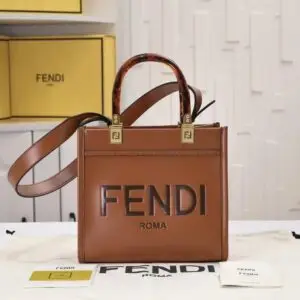 Fendi Sunshine Leather Tote Bag