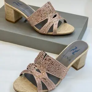 GINA Embellished Block Heel Mules