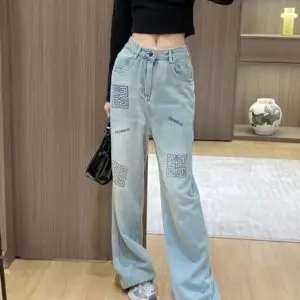 GIVENCHY Distressed Wide Leg Jeans