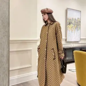 GUCCI Tartan Wool Blend Coat