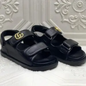 GUCCI Moritz GG Logo Leather Sandal