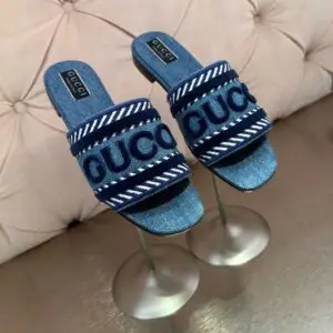 Gucci Denim Slide Sandals