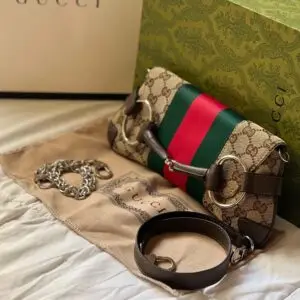 GUCCI Horsebit Shoulder Bag