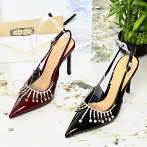 GUCCI Burgundy Crystal Pump
