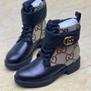 GUCCI Logo-Plaque Combat Boots