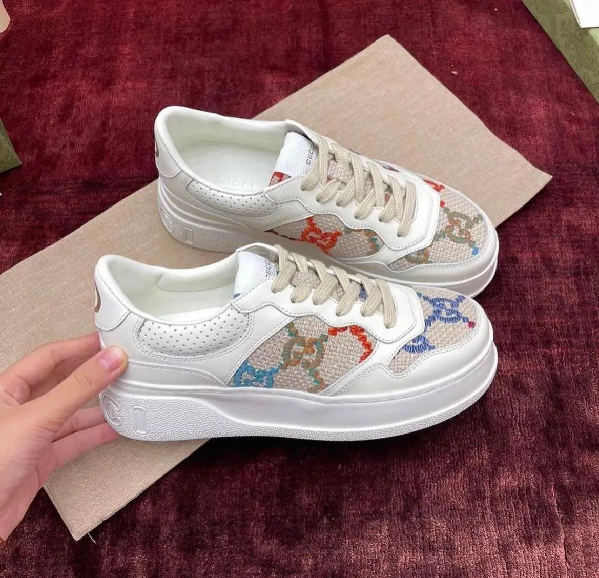 Gucci Multi Color Canvas Sneakers Gucci Multi Color Canvas Sneakers