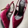 GUCCI GG Velvet Slingback Pumps