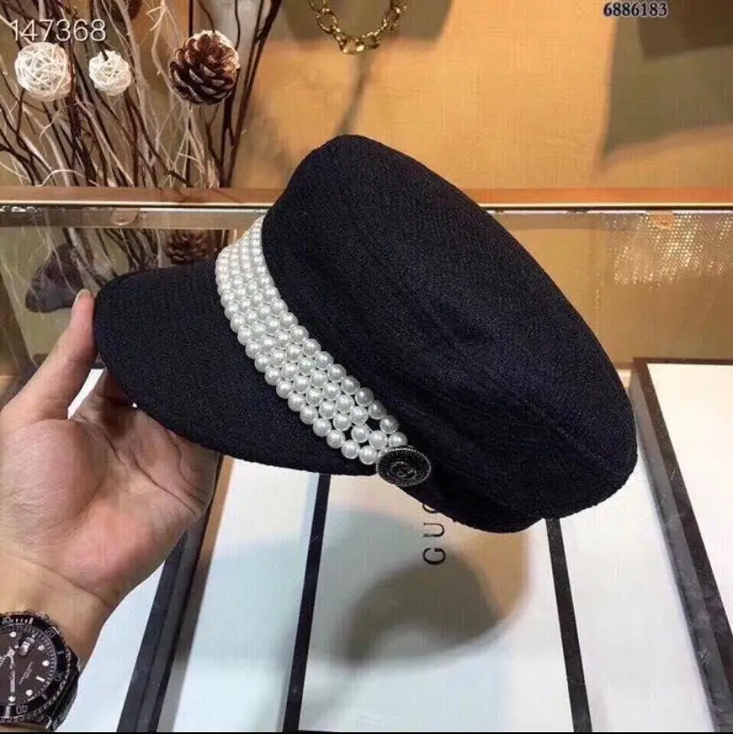 GUCCI x Maison Michel Pearl Embellished Cap GUCCI x Maison Michel Pearl Embellished Cap