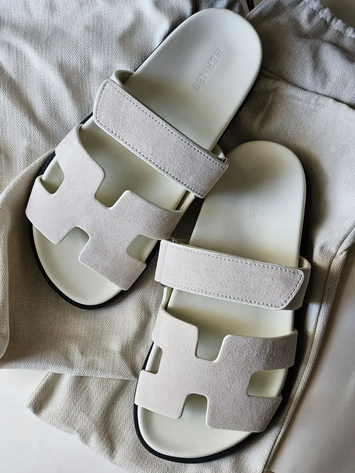 HERMES Leather Flat Slippers HERMES Leather Flat Slippers