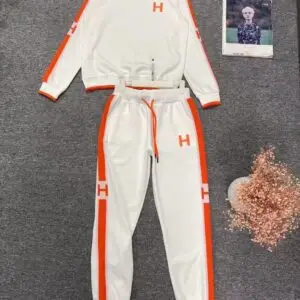 HERMES Women's Floral Crewneck Tracksuit Set