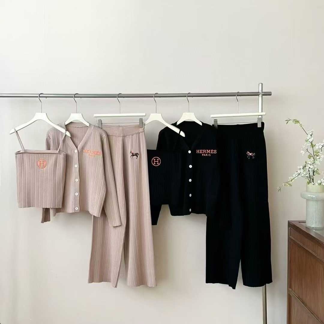 HERMES Summer Wide Leg Pants Set HERMES Summer Wide Leg Pants Set