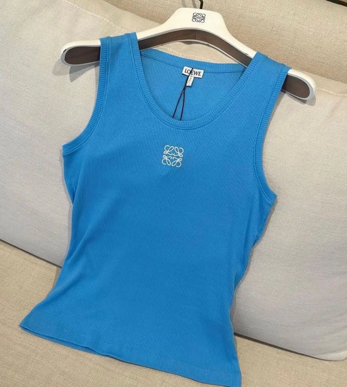 Loewe Anagram Embroidered Tank Top Loewe Anagram Embroidered Tank Top