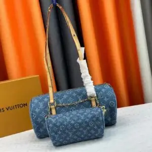 LOUIS VUITTON Papillon Monogram Denim Bag