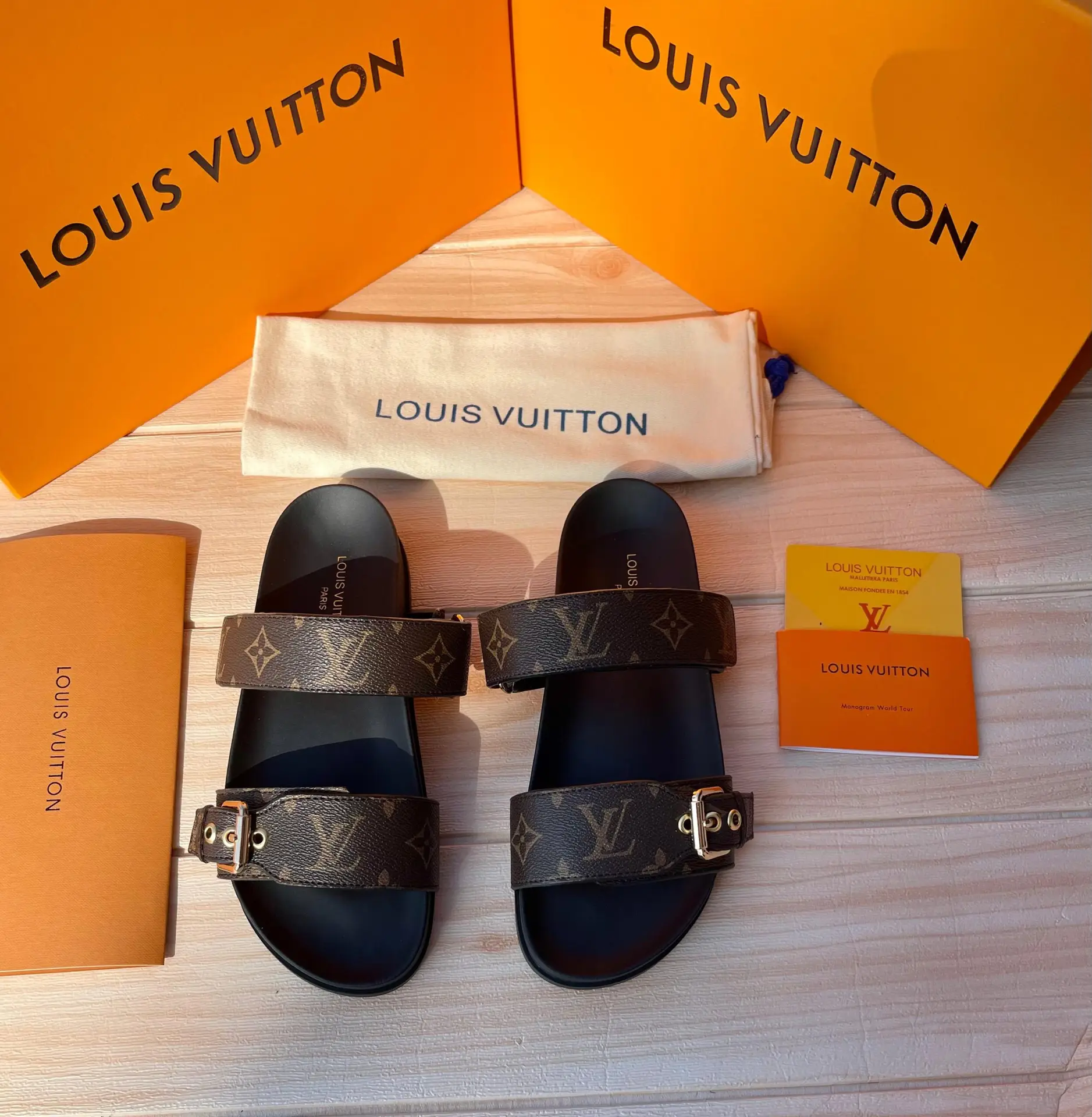 Louis Vuitton Bom Dia Mule Flat Louis Vuitton Bom Dia Mule Flat