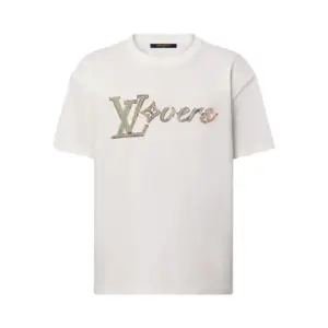 Lv Embroidered Short-Sleeved T-Shirt